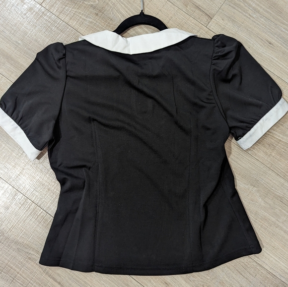 Black & White Collared Webb Top - XLarge - Picture 4 of 9